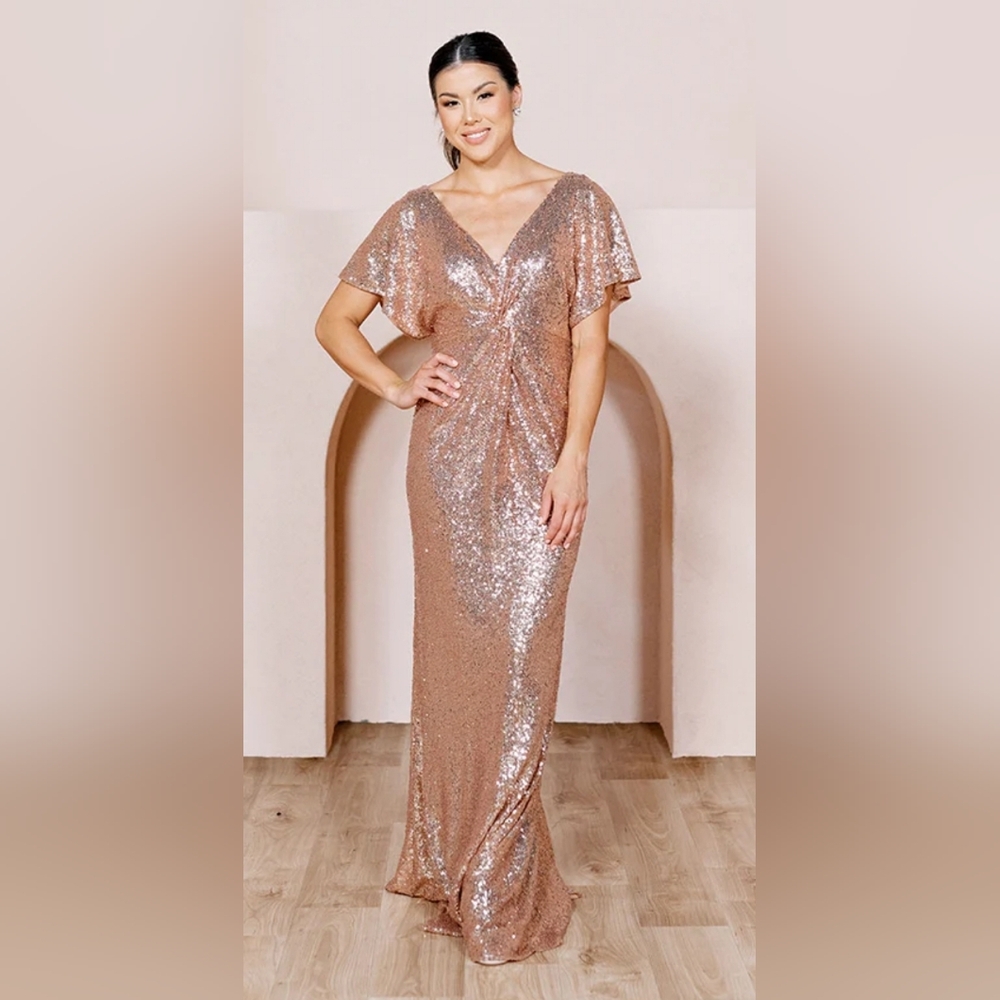 Revelry pink Gwen sequins formal gown. Size 14